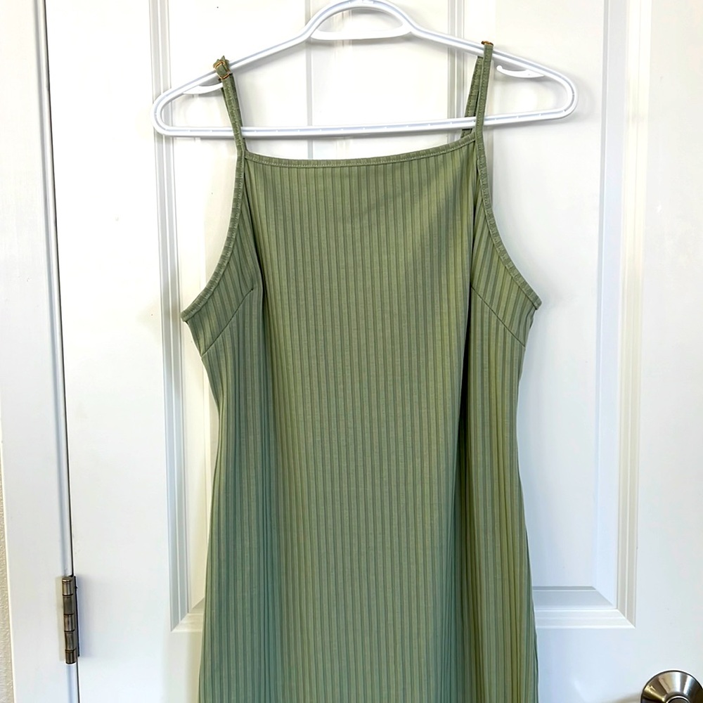 Fitted Light Olive Green Dress